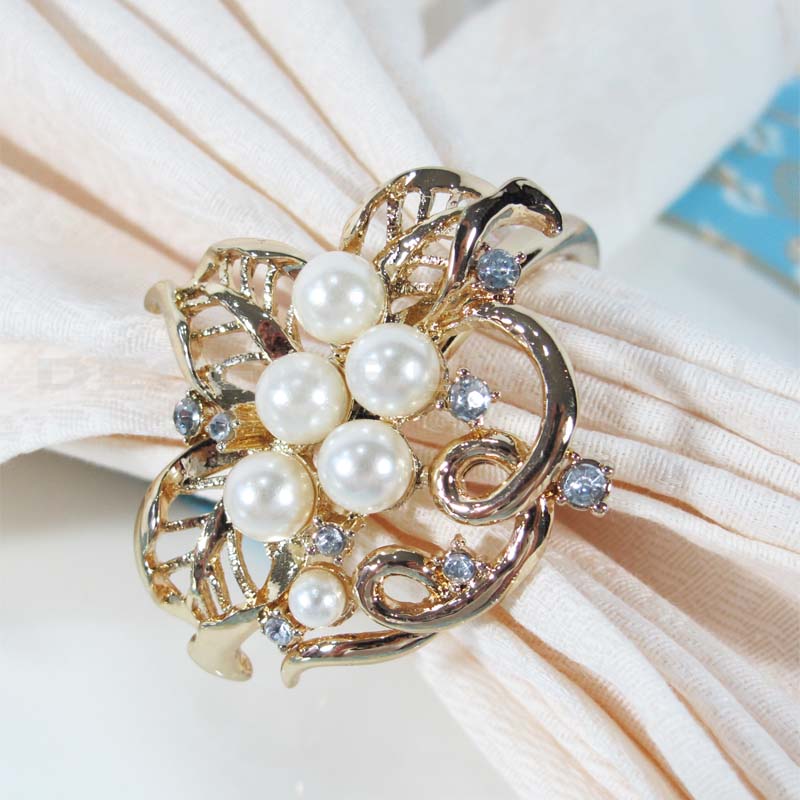 Heet verkoop elegante en sierlijke metalen servetring