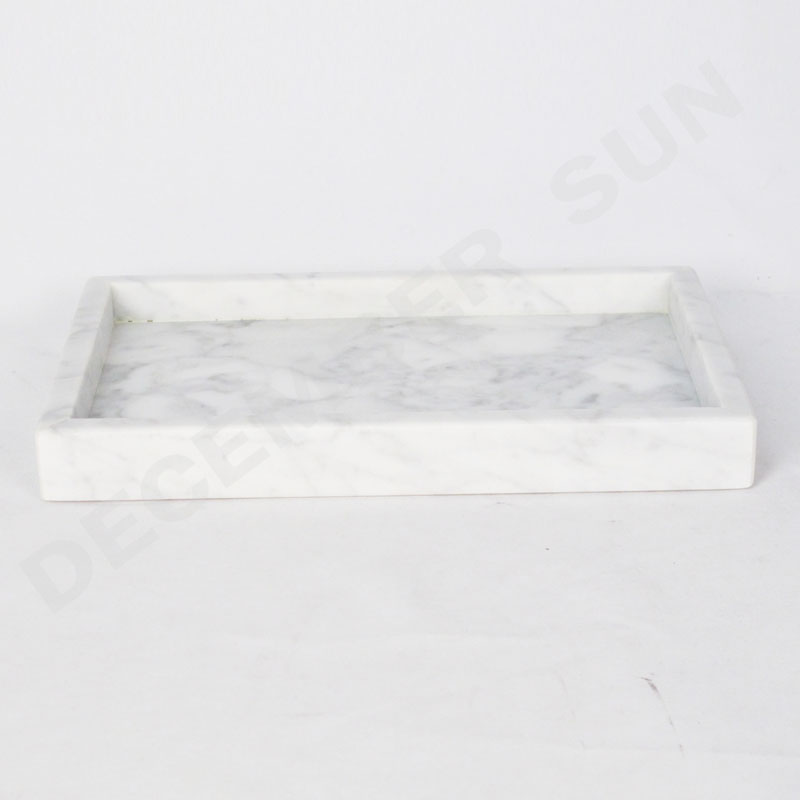 Handgemaakt dienblad in wit marmer