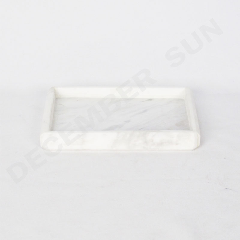 Handgemaakt dienblad in wit marmer