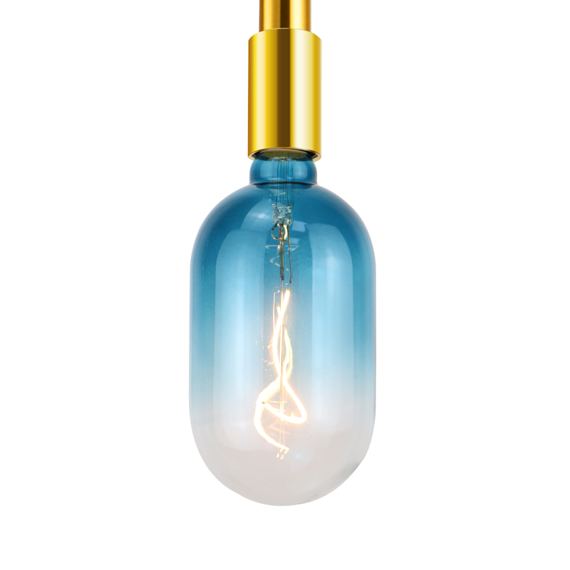 Tank blauw 60-350 lumen koffie bar deco geleid spiraal geel gloeidraad grote bolmaat