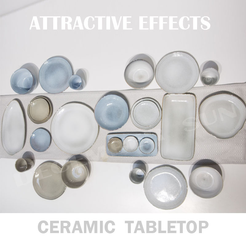Grote variëteit steen keramische tafelblad set