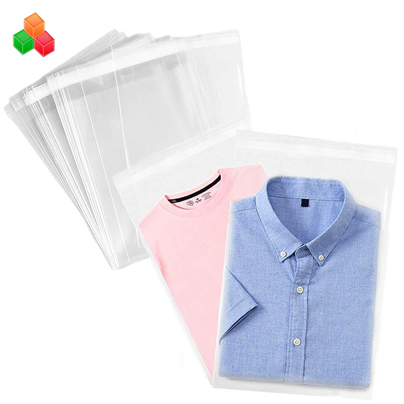 op maat bedrukken transparante zelfklevende plastic verpakkingszak opp plastic zakken voor kleding /t-shirt /snack