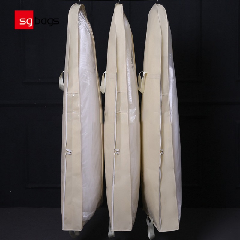 SGW05 Hot Selling Non-woven Opvouwbare Trouwjurk Cover Kledingtas voor kleding