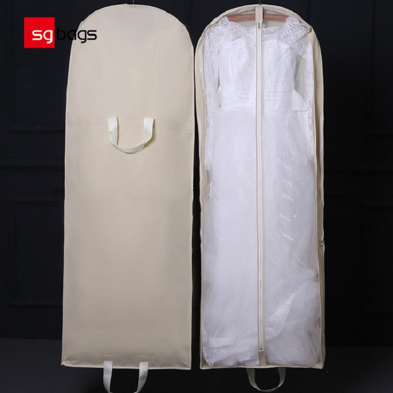 SGW05 Hot Selling Non-woven Opvouwbare Trouwjurk Cover Kledingtas voor kleding