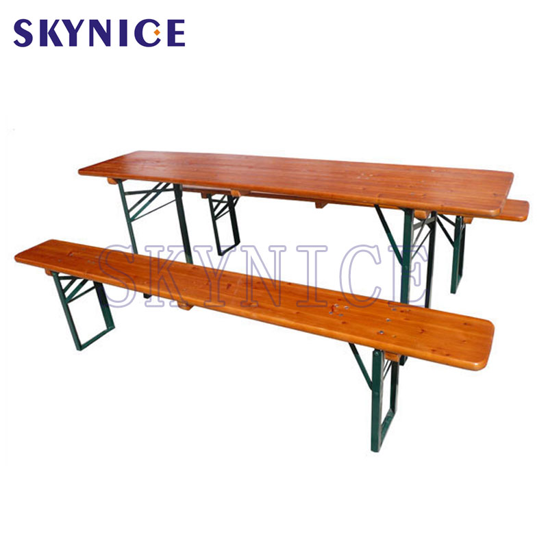 Hete verkoop buiten hout picknicktafel set bier tuin tafel en bank stoelen set