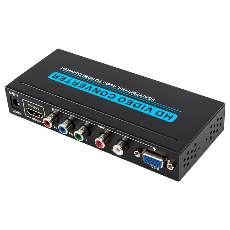 VGA / YPbPr + R / L Audio naar HDMI Converter 1080P
