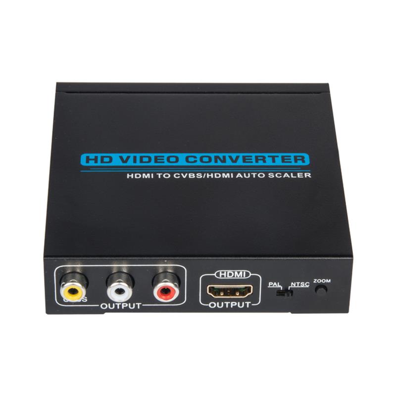 HDMI NAAR CVBS / AV + HDMI CONVERTER Auto Scaler 1080P