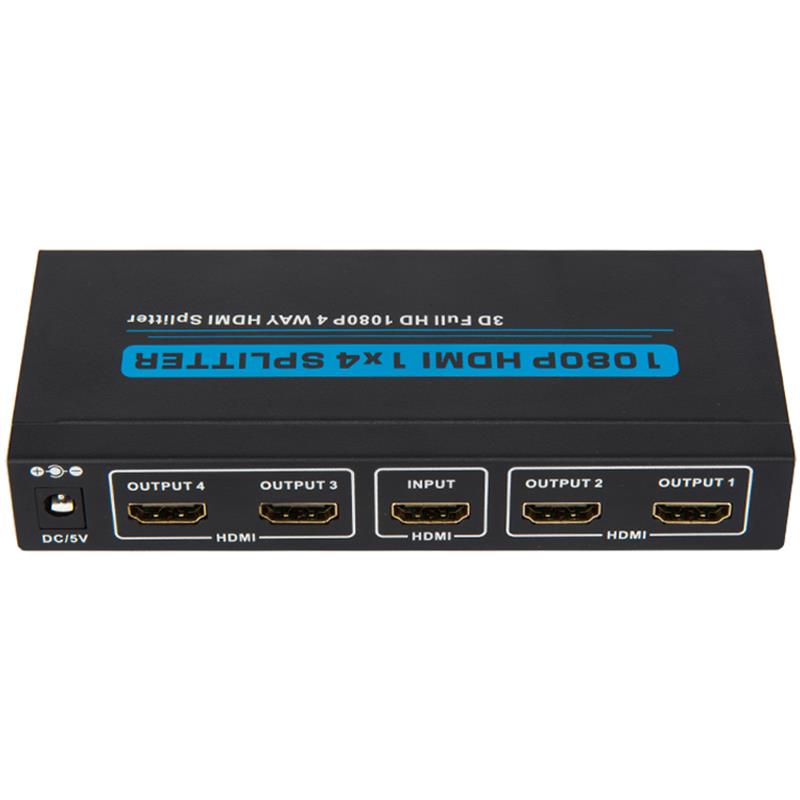 4 poorten HDMI 1x4 splitter Ondersteuning 3D Full HD 1080P