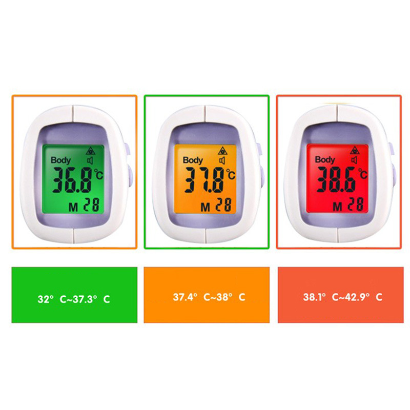 Digitale infrarood-babythermometer LCD Contactloos pistool Type IR Voorhoofd Lichaamstemperatuur oppervlaktetester