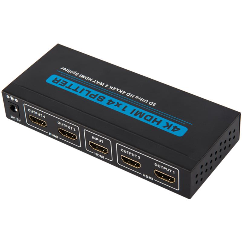 4K 4 poorten HDMI 1x4 splitter Ondersteuning 3D Ultra HD 4Kx2K / 30Hz