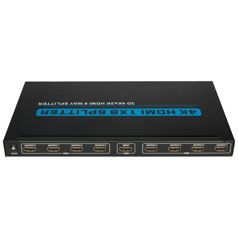 4K 8 poorten HDMI 1x8 splitter Ondersteuning 3D Ultra HD 4Kx2K / 30Hz