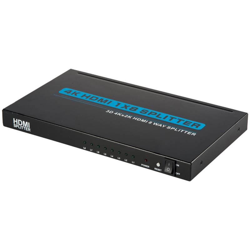 4K 8 poorten HDMI 1x8 splitter Ondersteuning 3D Ultra HD 4Kx2K / 30Hz