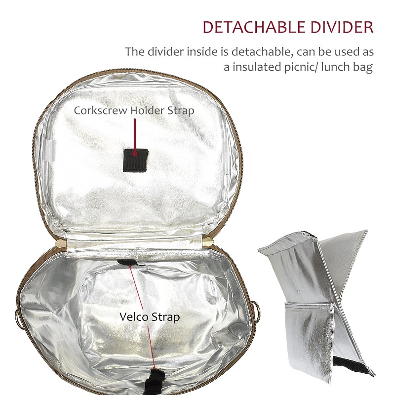 SGC31 Draagbare 4 fles wijn draagtas Waterdichte aluminiumfolie Geïsoleerde Tote Picknick Lunch Tas Outdoor Wijn Protector Koeler Zakken voor Flessen