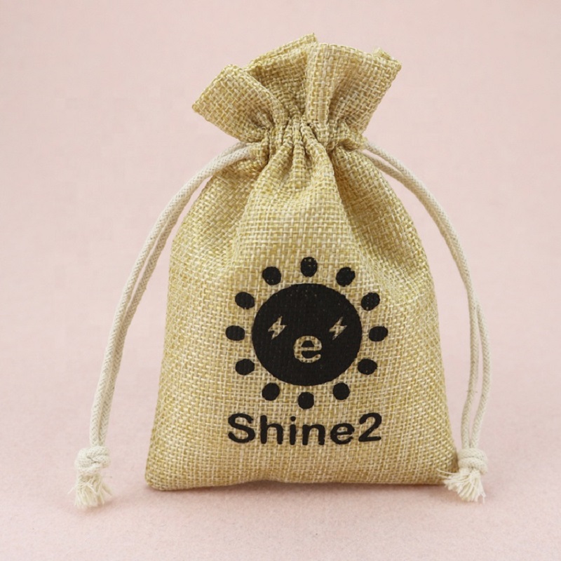 SGS50 Duurzaam Mini Linnen Jute Hennep Gift Pouch Zak Trekkoord Theezakje Jutezakken Eco Koffie Jutezak met aangepast logo