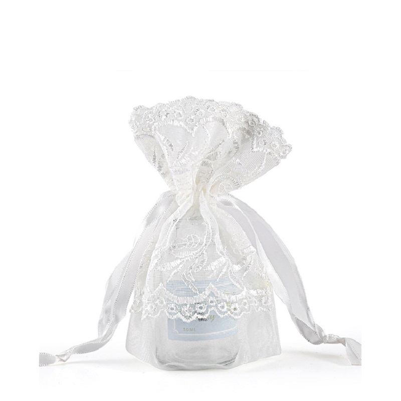 SGS59 Christmas Organza Gift Bag Custom Bedrukt Bruiloft Suiker Verpakking Tas Mesh Tasjes Groothandel