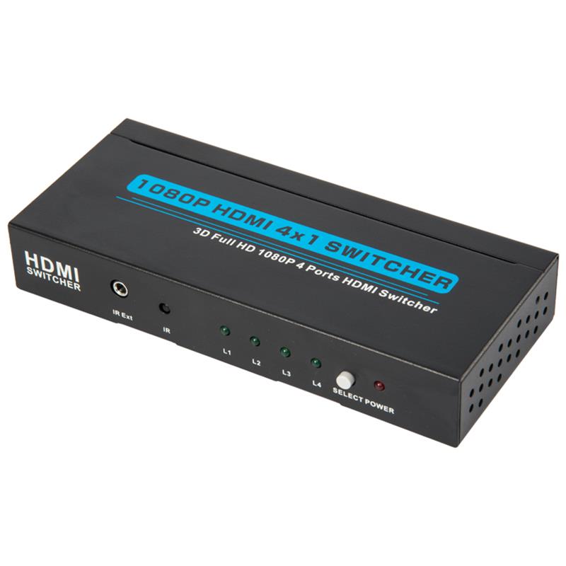 V1.3 HDMI 4x1 Switcher Ondersteuning 3D Full HD 1080P