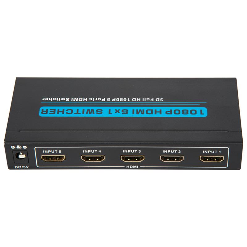 V1.3 HDMI 5x1 Switcher Ondersteuning 3D Full HD 1080P