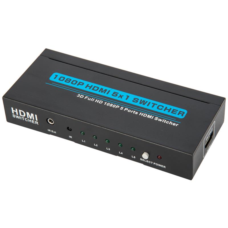V1.3 HDMI 5x1 Switcher Ondersteuning 3D Full HD 1080P