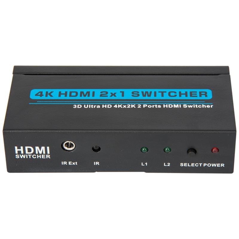 V1.4 4K / 30Hz HDMI 2x1 Switcher Ondersteuning 3D Ultra HD 4K * 2K / 30Hz