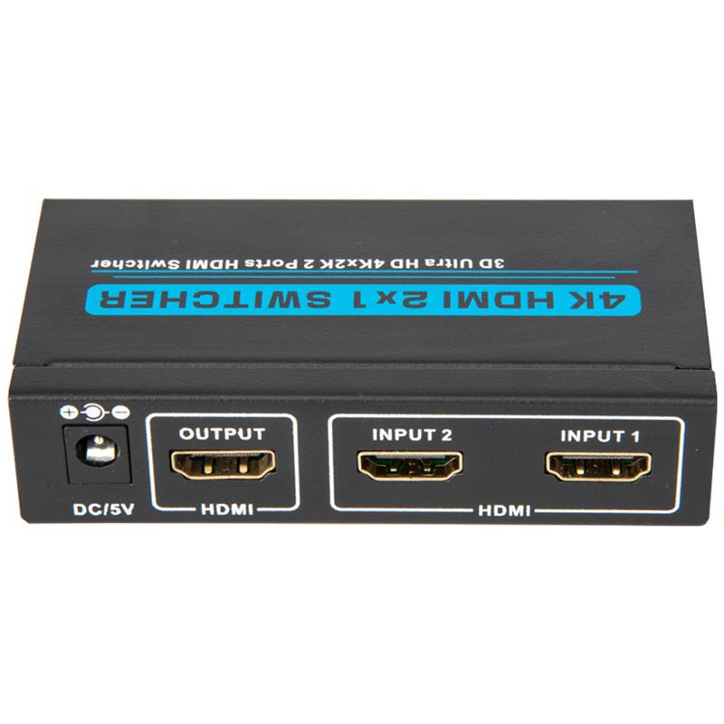 V1.4 4K / 30Hz HDMI 2x1 Switcher Ondersteuning 3D Ultra HD 4K * 2K / 30Hz