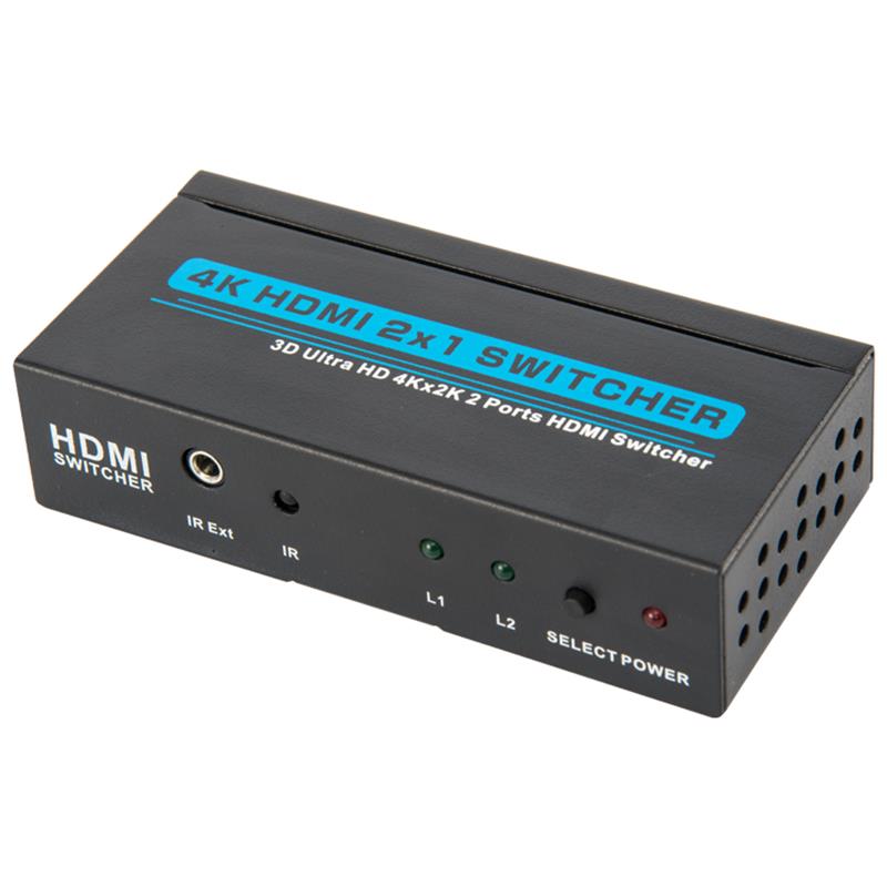 V1.4 4K / 30Hz HDMI 2x1 Switcher Ondersteuning 3D Ultra HD 4K * 2K / 30Hz