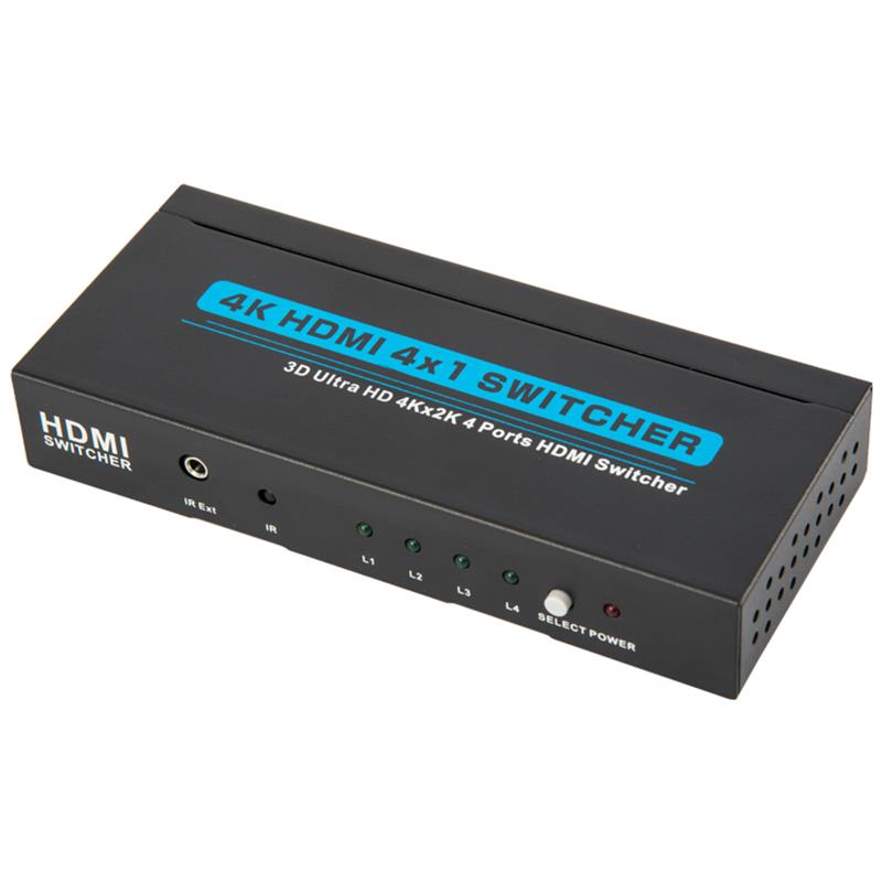 V1.4 4K / 30Hz HDMI 4x1 Switcher Ondersteuning 3D Ultra HD 4K * 2K / 30Hz