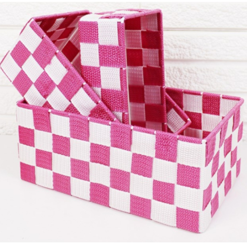 Handgemaakte geweven stoffen mand van polypropyleen