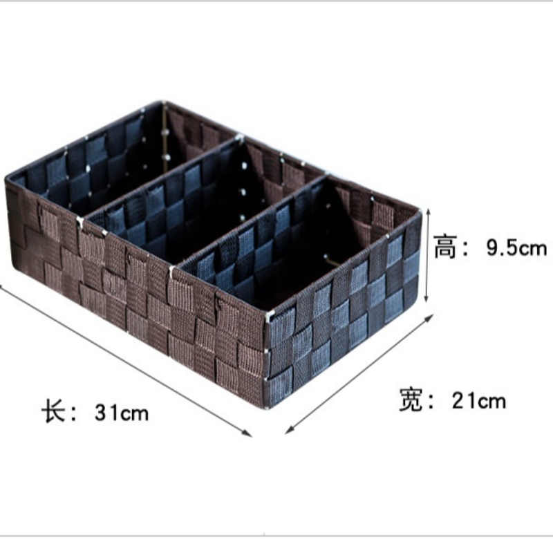 Handgemaakt geweven stoffen mandje van polypropyleen