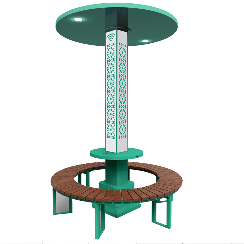 Solar Powered Smart Park Wooden Bench met automatische islamitische biddende klok AZAN Gebed Alarm Moslim Klokken