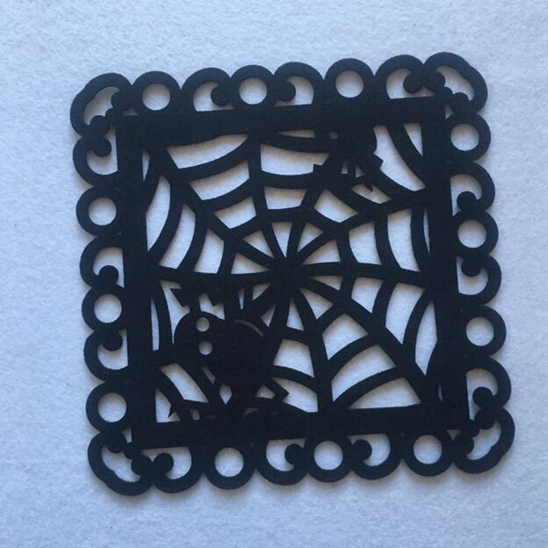 Halloween zwart vilt spinnenweb Placemat
