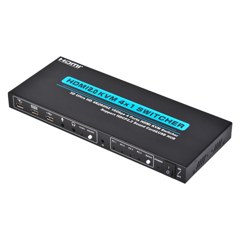 V2.0 HDMI KVM 4x1 Switcher Ondersteuning 3D Ultra HD 4Kx2K / 60Hz