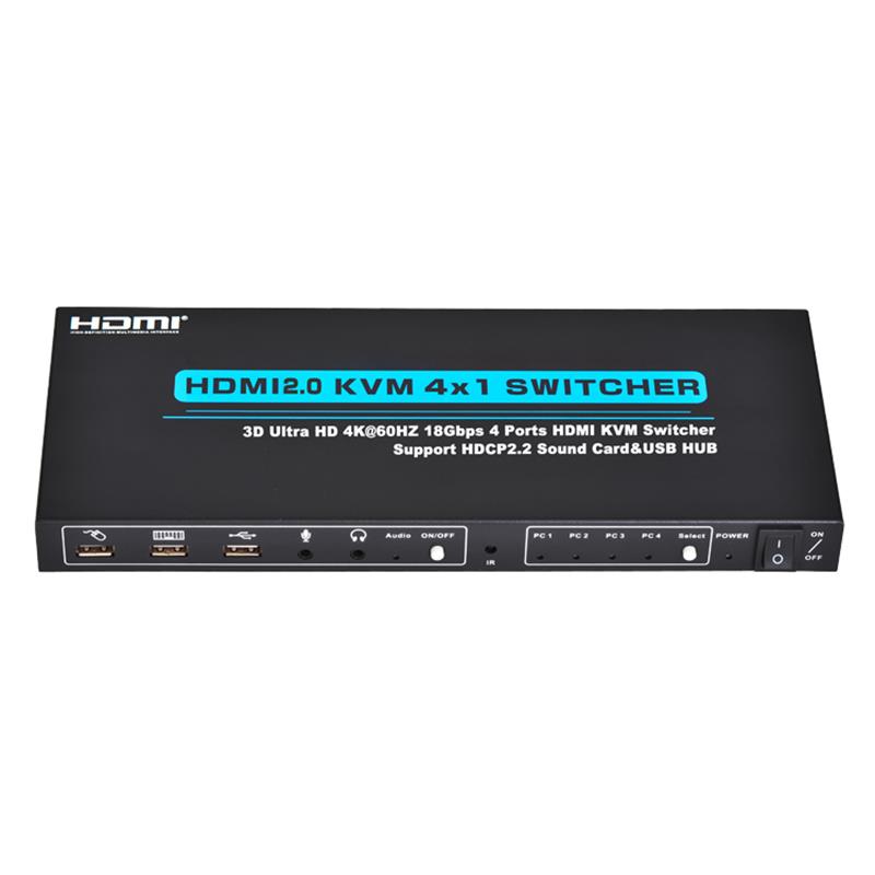 V2.0 HDMI KVM 4x1 Switcher Ondersteuning 3D Ultra HD 4Kx2K / 60Hz