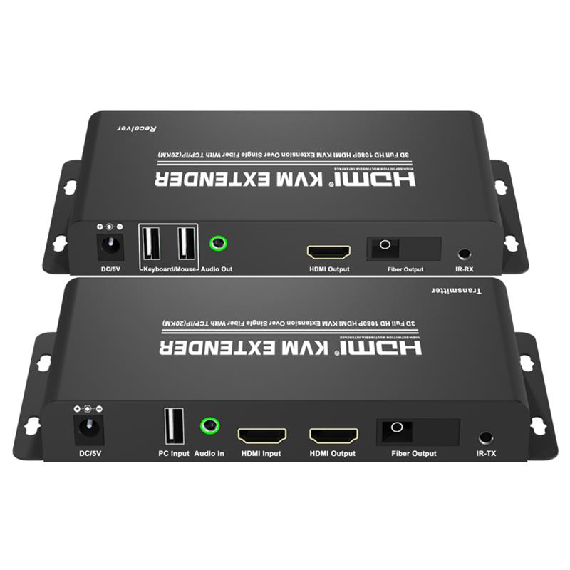 HDMI KVM-extender via één glasvezel met TCP / IP (20 km) Ondersteuning Full HD 1080P