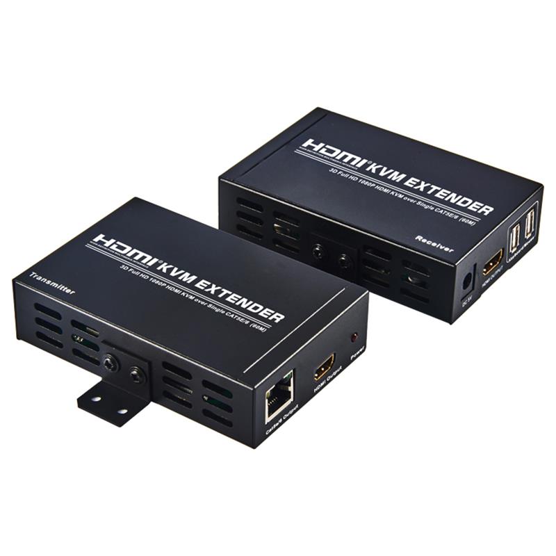 HDMI KVM-extender 60 m via enkele cat5e / 6 Ondersteuning Full HD 1080P
