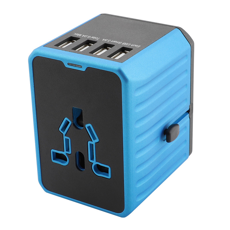 RRTRAVEL Universal Travel Adapter, International Power Adapter, Worldwide Plug Adaptor met 4 USB Ports, High Speed 4.5A Wall Charger, Alles in een AC Socket voor de Amerikaanse AUS UK Europe Asia Phone Laptop