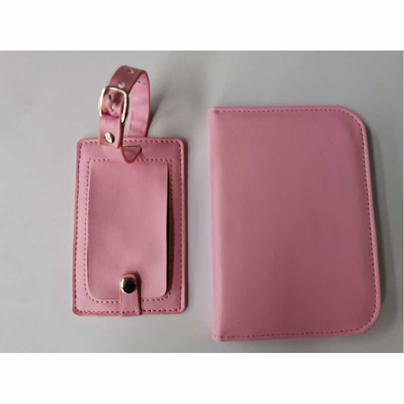 PU lederen bagage tag ^ paspoortkoffer