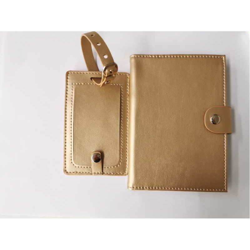 PU lederen bagage tag ^ paspoortkoffer