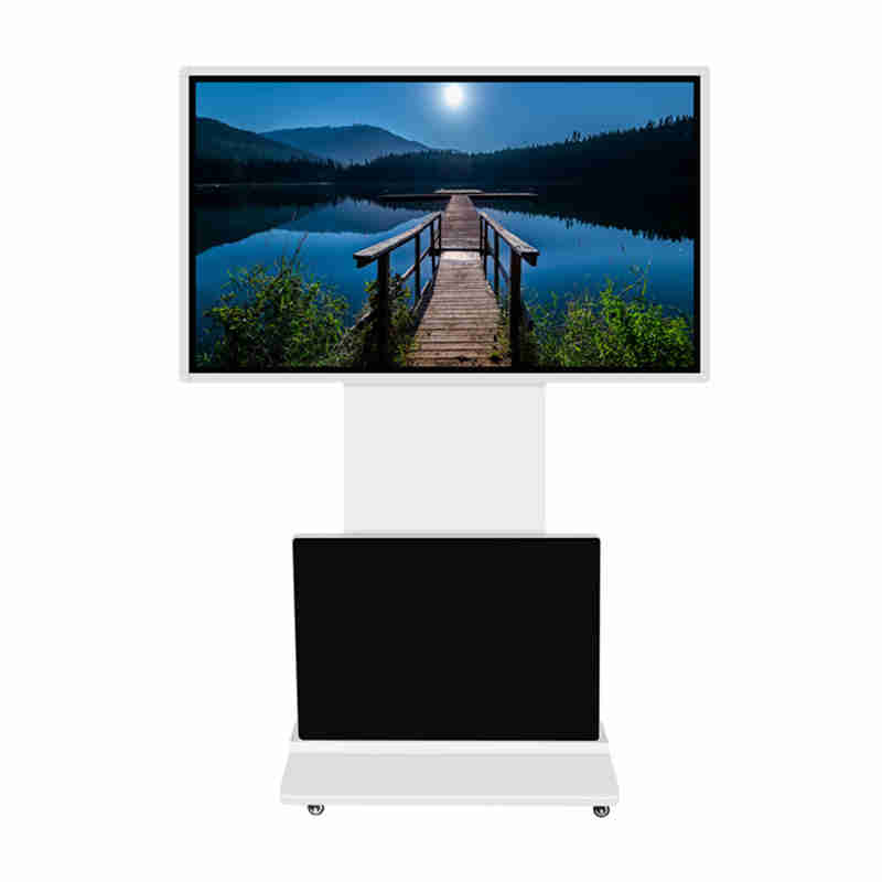 43-inch vloeropstand digital signage-ondersteuning 360 graden roterende reclamelcd-monitor voor supermarkt, winkel, benzinestation, bus, winkelcentrum