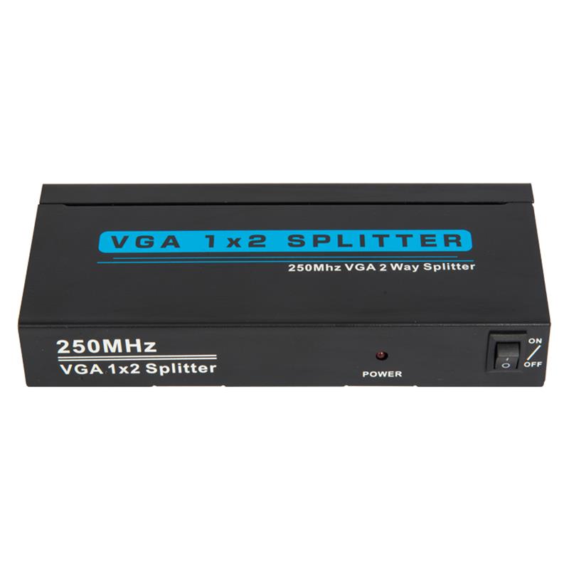 250 MHz 2-weg VGA 1x2 splitter Ondersteuning 1080P