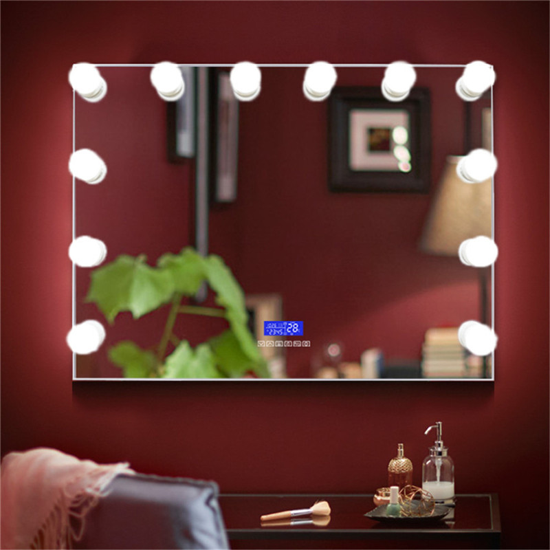 Decoratieve schoonheid Vanity Touch Screen Bluetooth Mirror Wall-mounted Hollywood-led Vanity spiegel