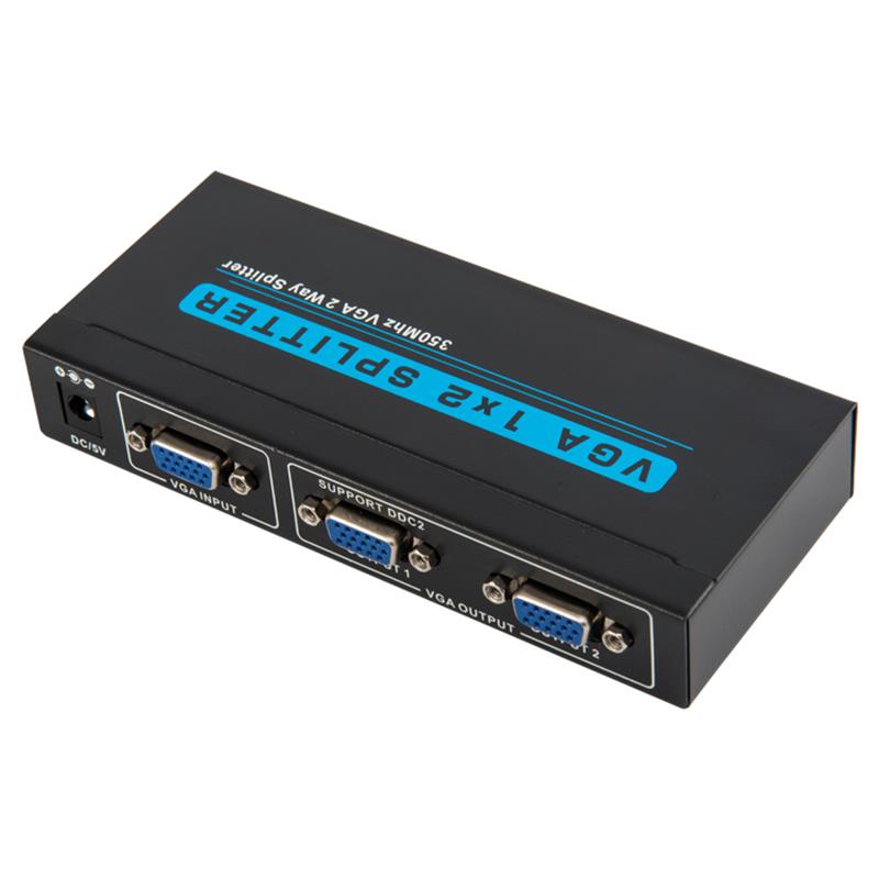 350 MHz 2-weg VGA 1x2 splitter Ondersteuning 1080P