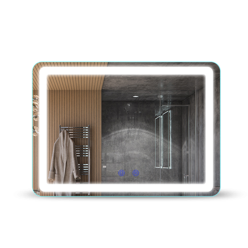 Grote LED-badkamerspiegels over de volledige lengte met zwart frame rond verlichte spiegel voor make-up