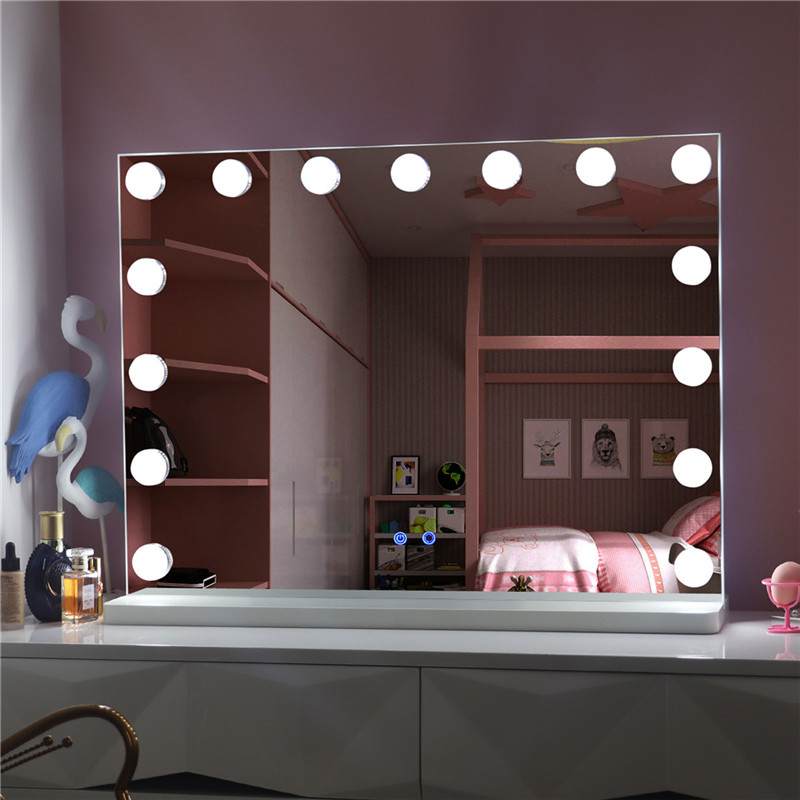 Grote desktop Hollywood make-up make-upspiegel met lampen Led verlichte make-up dressing spiegel