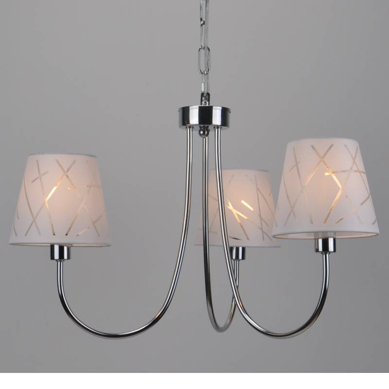 Pendant lamp met 3-pcs-textielschaduw