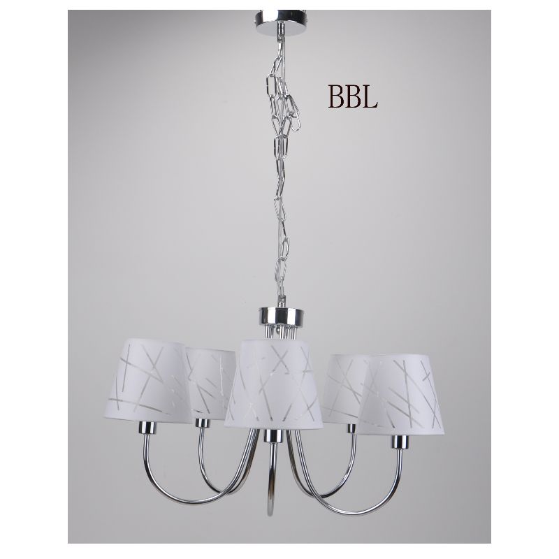 Hanglamp met 5st stoffen kap