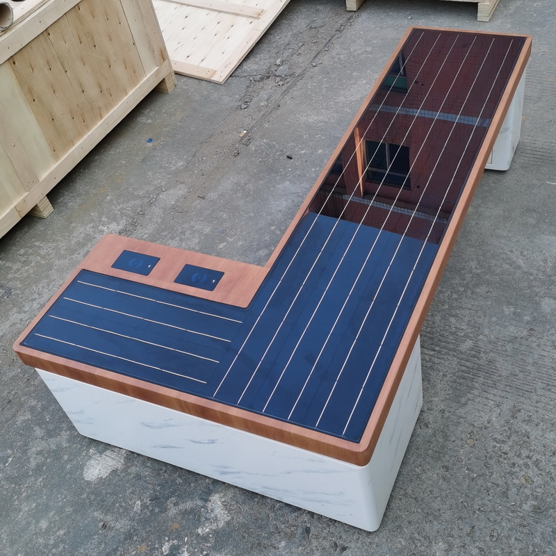 Aangepaste kleuren Hot Sale energiebesparende slimme zonne-bank voor park