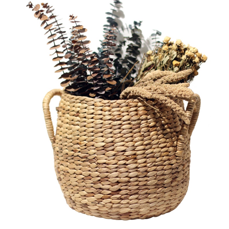Stro geweven opbergmand