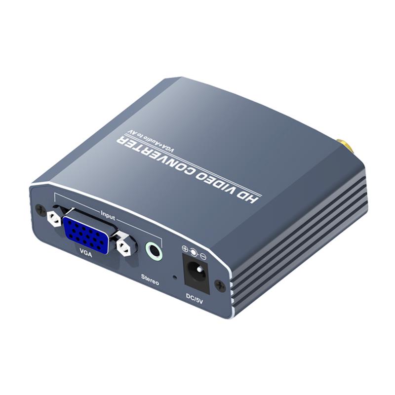VGA + Stereo Audio naar AV Converter Ondersteuning 1080P