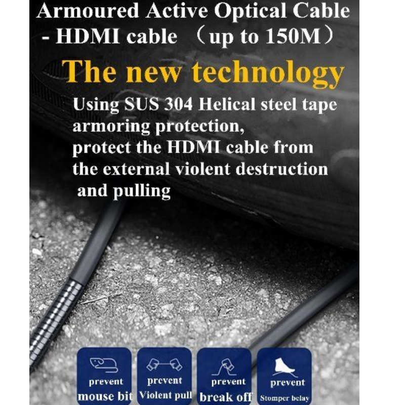 HDMI AOC gepantserde kabelondersteuning4K@60hz18G ARC 3D voor buitenmultimedia display