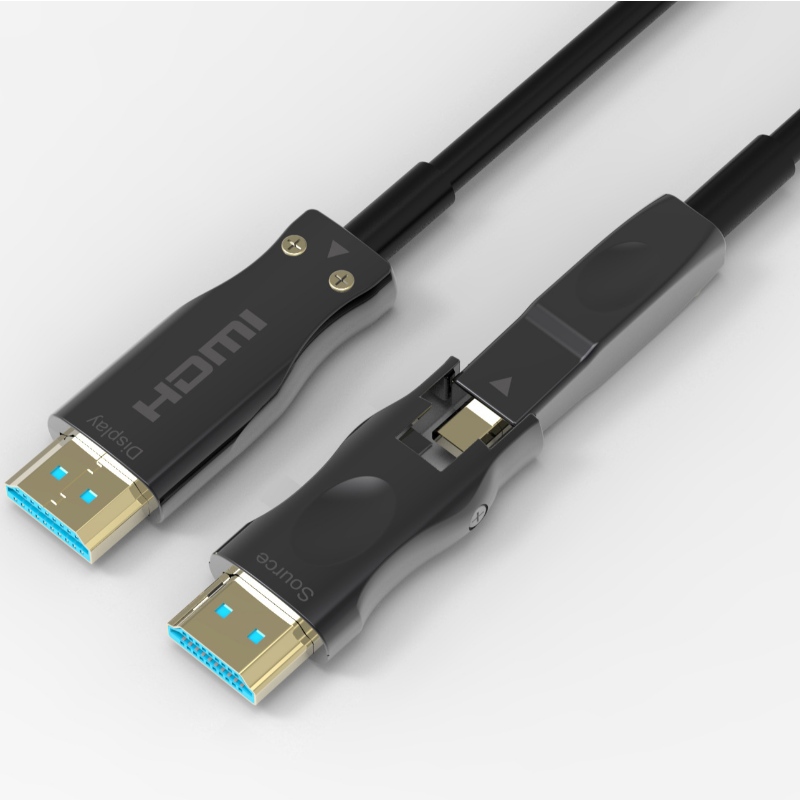 De beste prijs HDMI 2.0 Type A tot en met D source side Detachable AOC vezel optische kabel 15m lengte